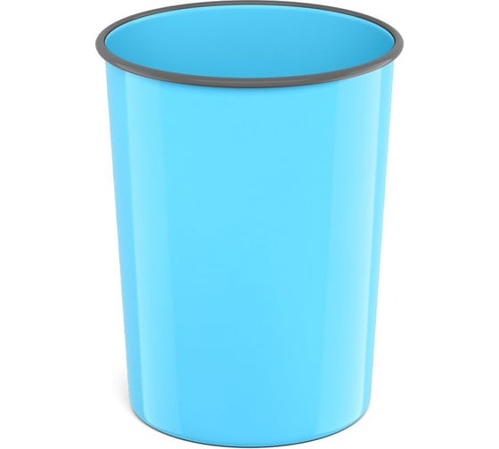 Изображение товара Корзина для бумаг ErichKrause литая пластиковая Pastel, 13.5л, голубой 58454