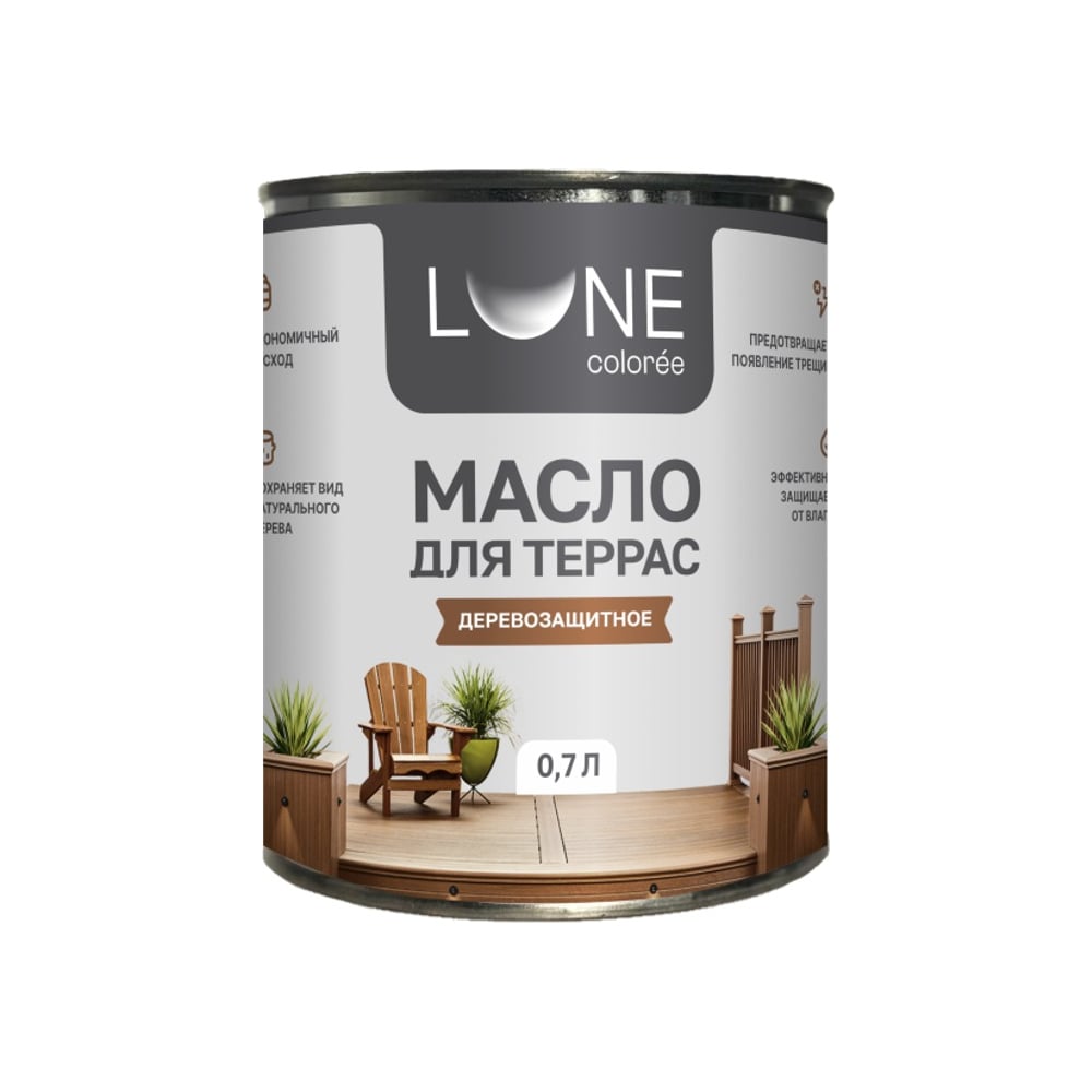 Изображение товара Масло для дерева Lune Coloree с воском палисандр 0,7 л для внутренних и наружных работ