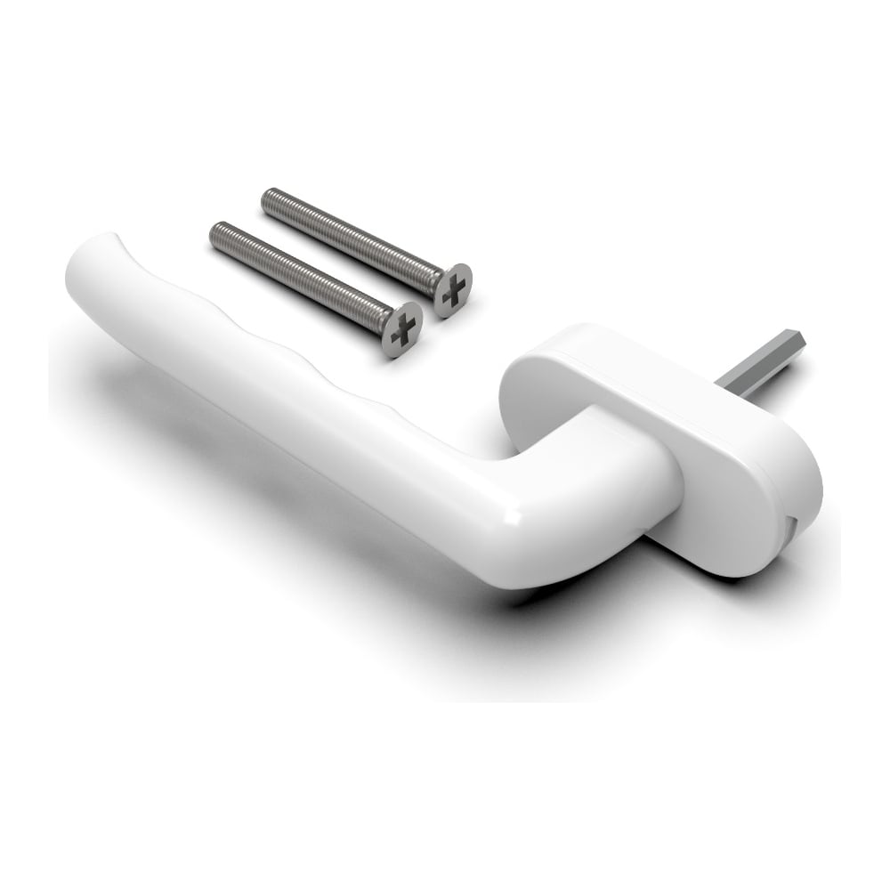 Изображение товара Ручка для окон ПВХ Диал алюминиевая 8-позиционная белая 120 мм