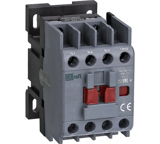 Изображение товара Автоматический выключатель дифференциального тока Dekraft Контактор 9А 400В_АС АС3_ АС4 1НО+1НЗ КМ-102 21905DEK