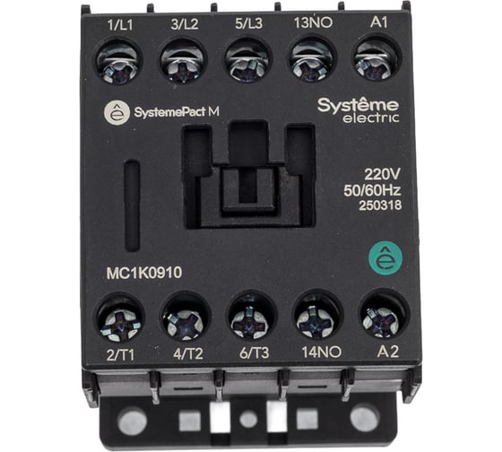 Изображение товара Контактор Systeme Electric MC1K 9A 1НО AC220V 50/60Hz (ранее LC1K0910M7) MC1K0910M7