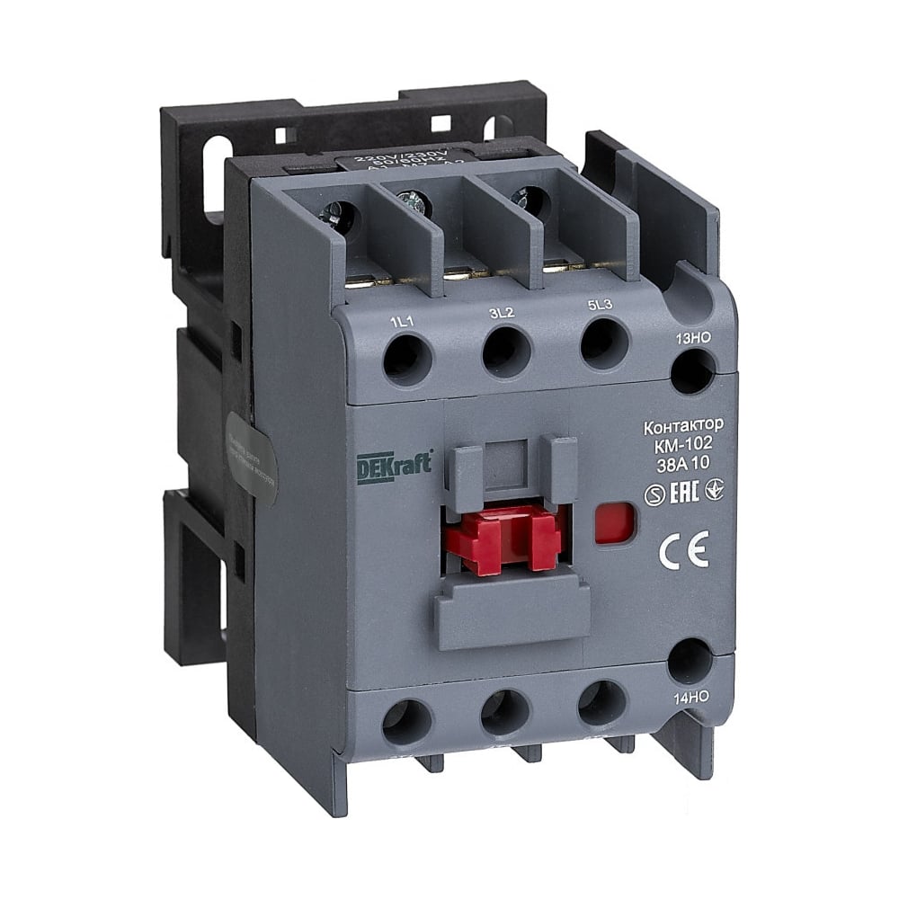Изображение товара Контактор Dekraft 38А 36В переменный ток КМ-102 для автоматизации