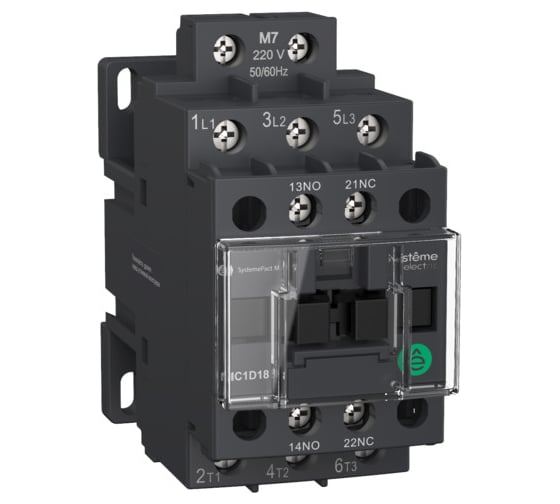 Изображение товара Контактор Systeme Electric MC1D 3P 9A НО+НЗ 380V 50/60ГЦ MC1D09Q7
