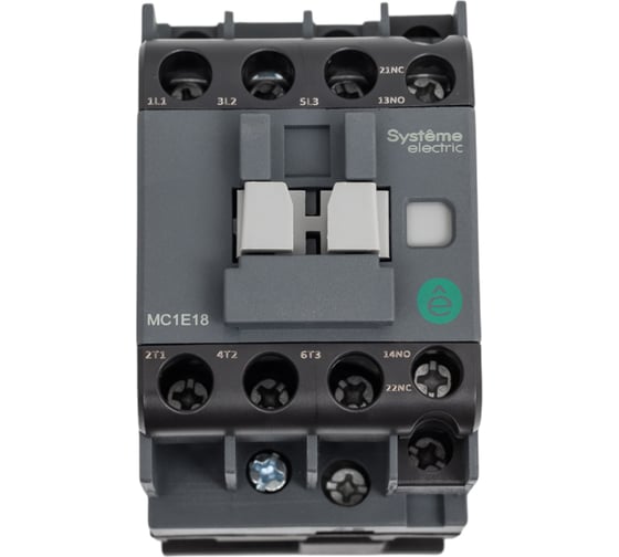 Изображение товара Контактор Systeme Electric MC1E 3P 18A НО+НЗ 24V 50/60ГЦ (LC1E1810B5) MC1E18B7