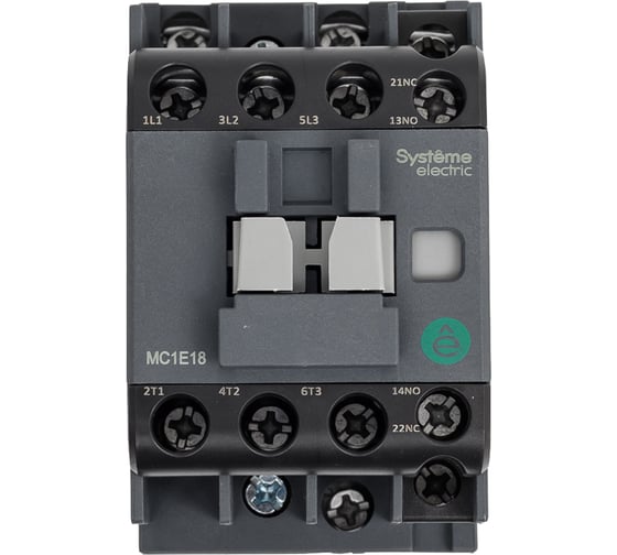 Изображение товара Контактор Systeme Electric MC1E 3P 18A НО+НЗ 110V 50/60ГЦ (LC1E1810F5) MC1E18F7