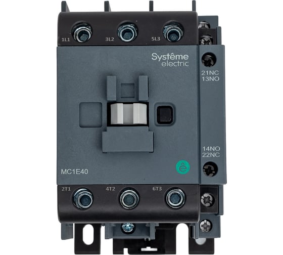 Изображение товара Контактор Systeme Electric MC1E 3P 40A НО+НЗ 380V/400V 50/60ГЦ (LC1E40Q5) (ранее LC1E40Q5) MC1E40Q7