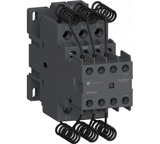 Изображение товара Контактор Systeme Electric MC1D для конденсаторных батарей 12.5 КВАР 1НО/2НЗ 220V 50/60ГЦ MC1DFKM7