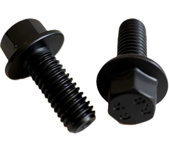 Изображение товара Болт с фланцем boltnn.ru DIN6921 (EN1662) М6x16 8.8 цинк-никель черный 480 часов без насечки 250 шт 4687206324589