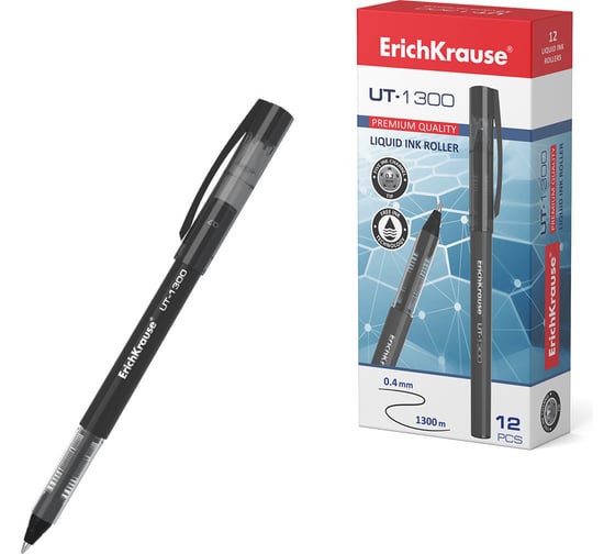 Изображение товара Ручка-роллер ErichKrause UT-1300 Stick Classic 0.7, цвет чернил черный (в коробке по 12 шт.) 55385