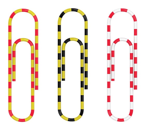 Изображение товара Металлические скрепки ErichKrause с виниловым покрытием Zebra, 28 мм, ассорти (в пластиковой коробке по 200 шт.) 19745