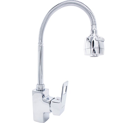 Изображение товара Смеситель для кухни Doron DС 2835-N, шаровый, хром, излив гибкий гофрированный, п/г 011979