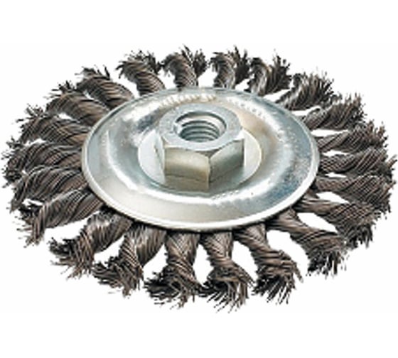 Изображение товара Щетка MWORKS торцевая с гайкой для УШМ нержавеющая сталь витая 125 мм MW790031255
