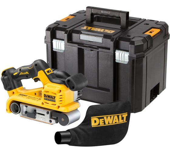 Изображение товара Аккумуляторная ленточная шлифмашина Dewalt DCW220NT, 18 В, 320 м/мин, без АКБ и ЗУ, в кейсе TSTAK DCW220NT-XJ