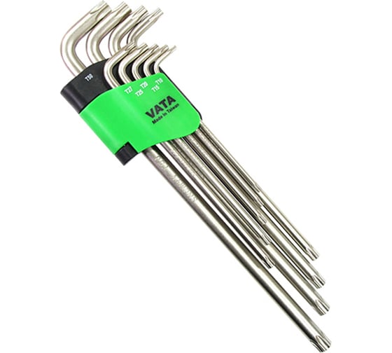 Изображение товара Набор ключей Г-образных VATA TX удлиненных 9 предметов 14-24L09