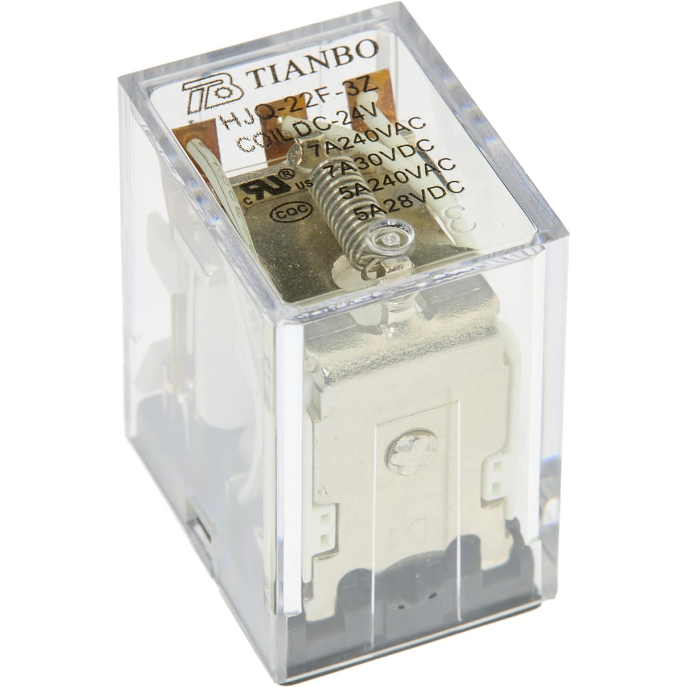 Изображение товара Электромагнитное реле Tianbo HJQ-22F 3 контакта 24В DC силовое по ГОСТ