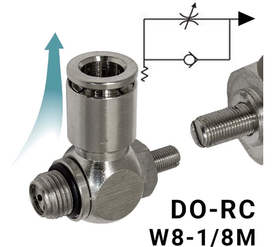 Изображение товара Пневмодроссель для цилиндра PI TOOLS регулировка отверткой, цанга 8-1/8М, артикул 9268
