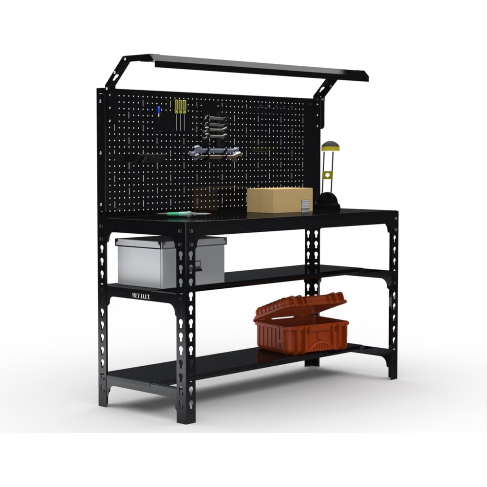 Изображение товара Металлический стол SUN 750x1500x400 с полками и освещением ООО Металекс