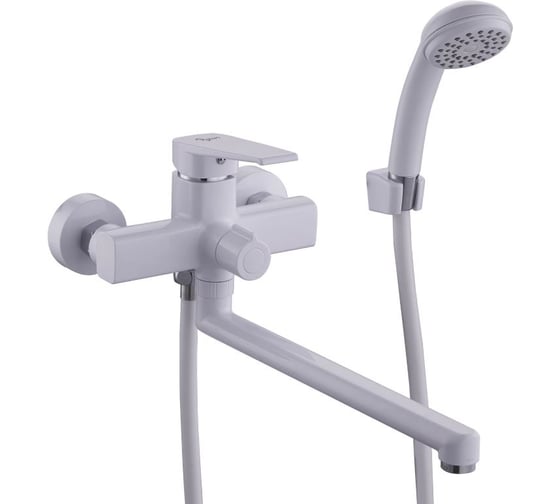 Изображение товара Смеситель ванно-душевой с душевым гарнитуром PLStart ABS пластик, белый PL2213-8