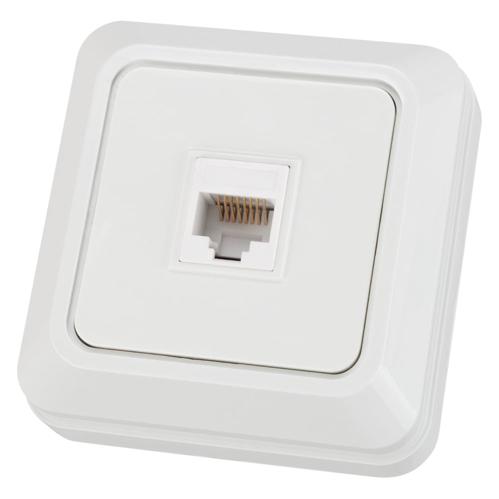 Изображение товара Розетка компьютерная RJ45 TDM ELECTRIC открытой установки IP20 белая SQ1801-0114