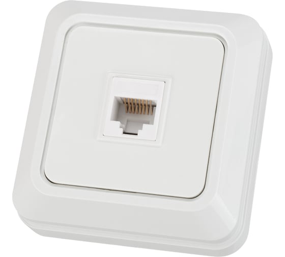 Изображение товара Розетка компьютерная TDM ELECTRIC (RJ-45) открытой установки IP20, белая Ладога SQ1801-0114