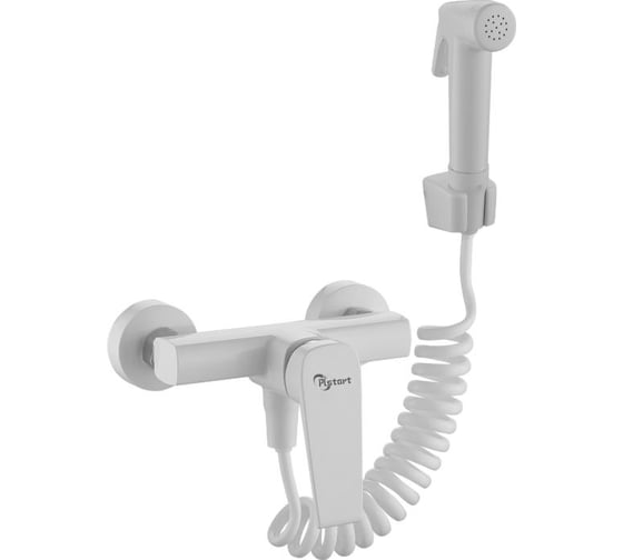 Изображение товара Смеситель душевой с гигиенической лейкой PLStart ABS пластик, белый PL5713-8