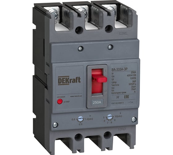 Изображение товара Силовой автоматический выключатель Dekraft 3P 160A 35кА ВА-333А 28121DEK