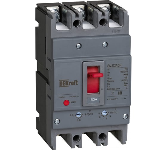 Изображение товара Силовой автоматический выключатель Dekraft 3P 140A 35кА ВА-332А 28108DEK