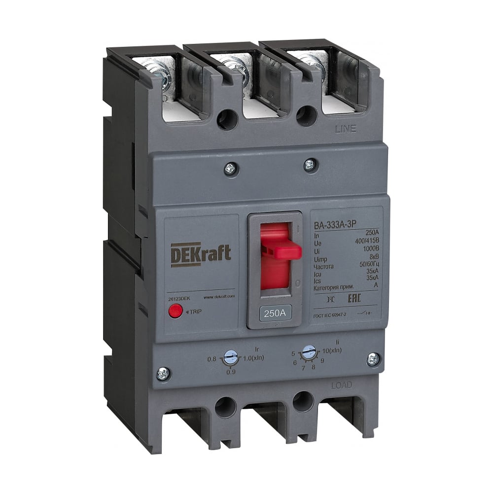 Изображение товара Силовой автоматический выключатель Dekraft 3P 140A 35кА ВА-333А 28120DEK