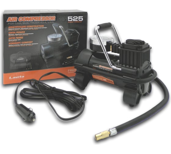 Изображение товара Компрессор автомобильный LAVITA 12В, 10 АТМ, 35 л/мин, 15А LA 191525