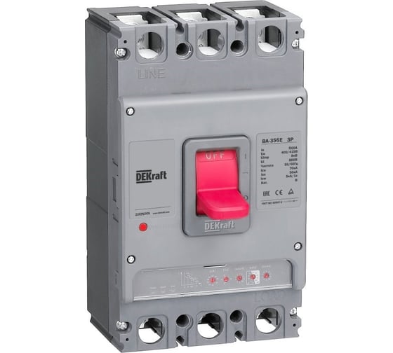 Изображение товара Силовой автоматический выключатель Dekraft с электронным расцепителем 3P 800А 70кА ВА-356E 22671DEK