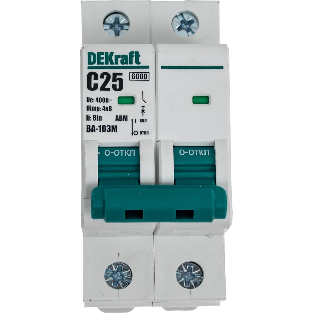 Изображение товара Автоматический выключатель Dekraft 2P 25А модель ВА-103M