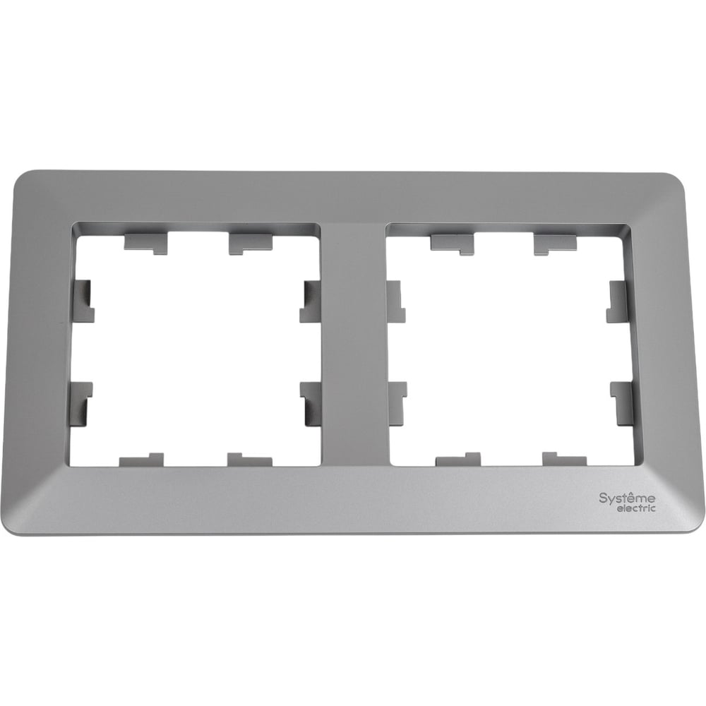 Изображение товара 2-постовая монтажная рамка Systeme Electric ATLASDESIGN AIR сталь/дымчатый черный