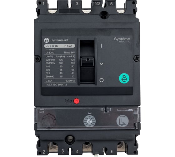 Изображение товара Автоматический выключатель Systeme Electric SYSTEMEPACT CCB100 100КА S1.2M 3P3D 50A SPC100S05012M3DF