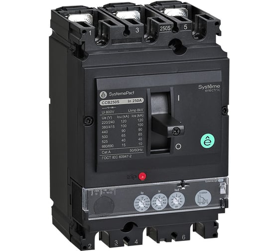 Изображение товара Автоматический выключатель Systeme Electric SYSTEMEPACT CCB100 50KA 3P3D S2.2 40A SPC100N04022L3DF