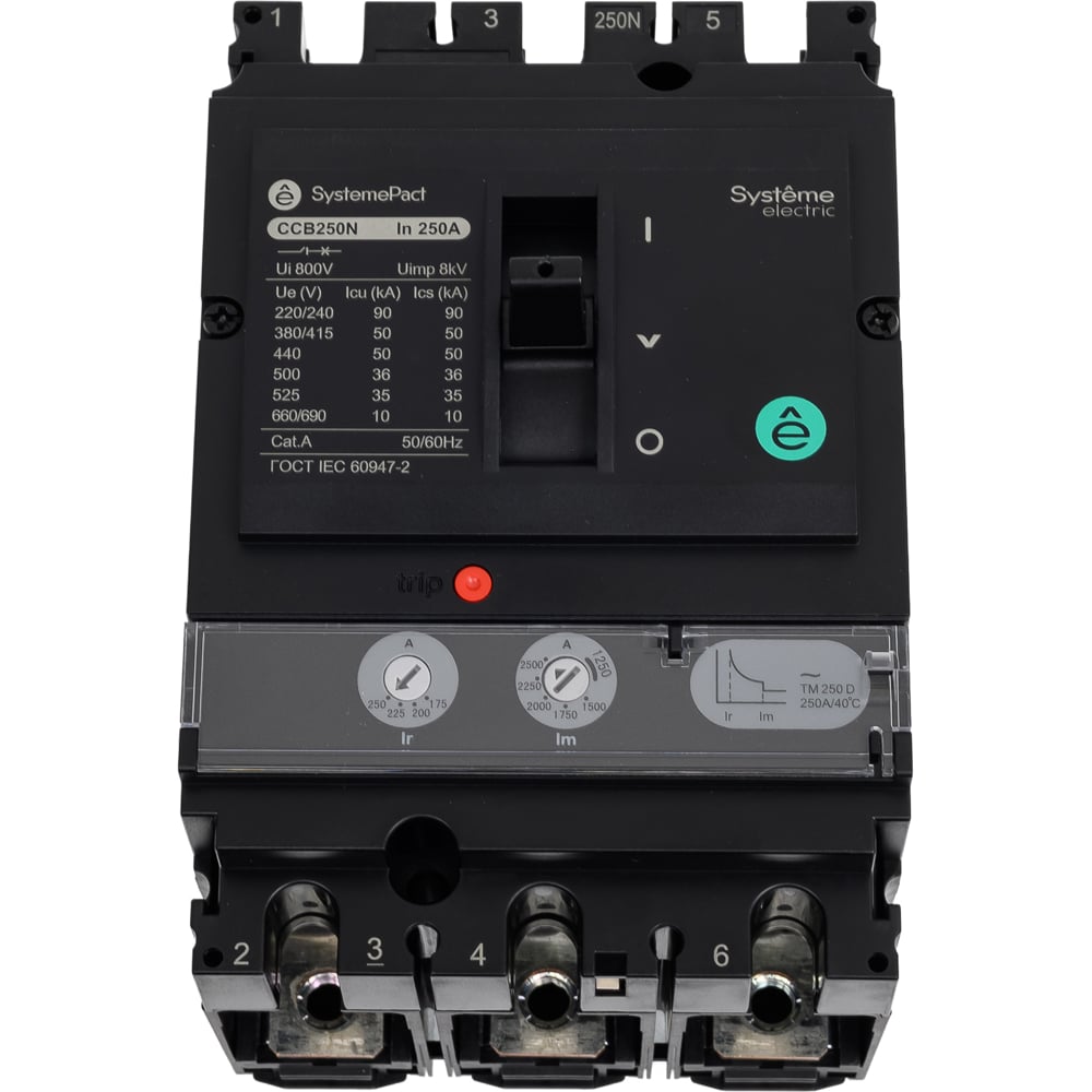 Изображение товара Автоматический выключатель Systeme Electric SYSTEMEPACT SPC250N250L3DF 250А 50KA 3П