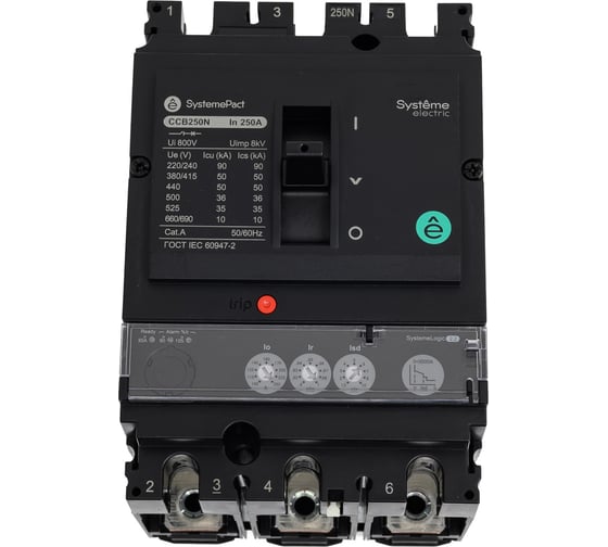 Изображение товара Автоматический выключатель Systeme Electric SYSTEMEPACT CCB250 50KA 3P3D S2.2 250A SPC250N25022L3DF