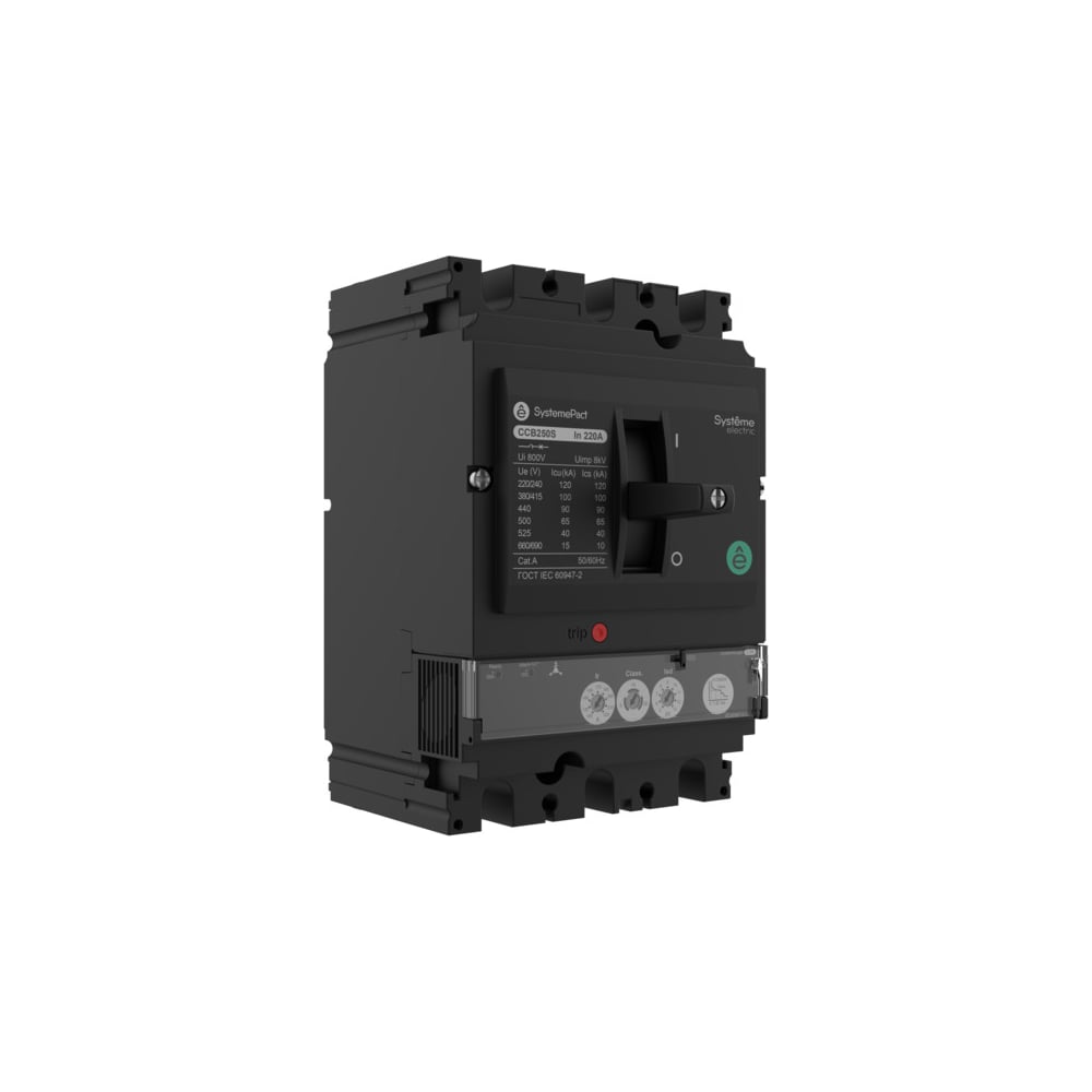 Изображение товара Автоматический выключатель Systeme Electric SYSTEMEPACT CCB250 150KA S1.2M 3P3D 220A SPC250L22012M3DF