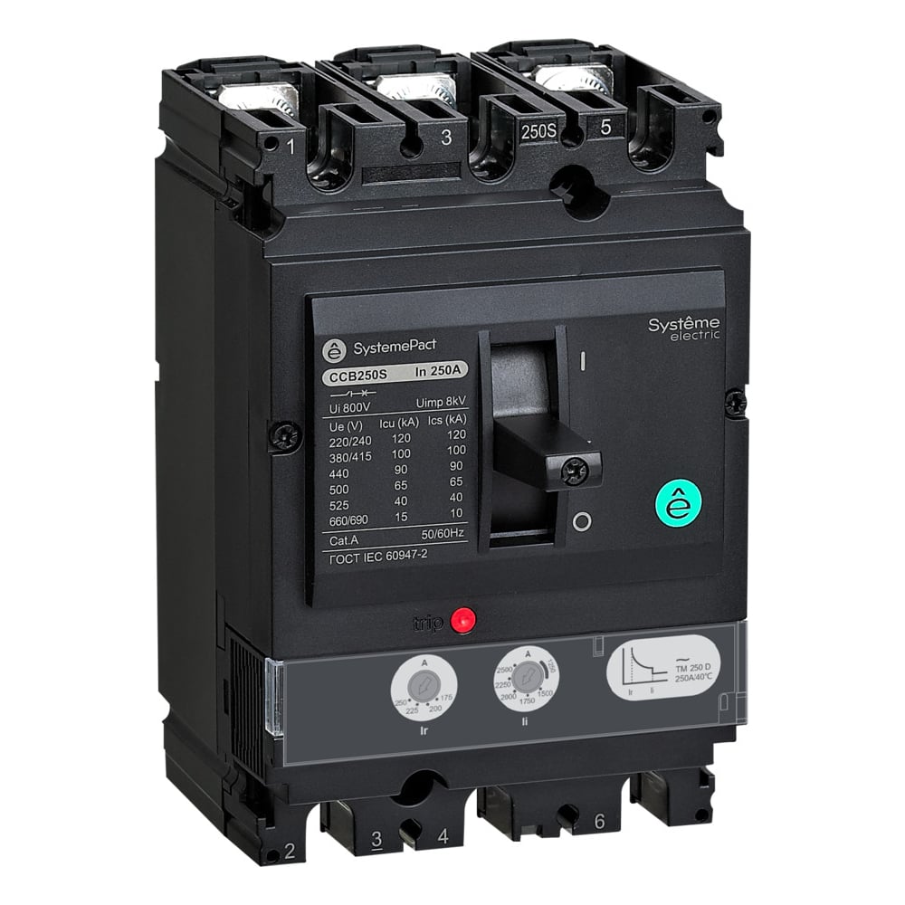 Изображение товара Автоматический выключатель Systeme Electric SYSTEMEPACT CCB250 150KA 3P3D TMD250 SPC250L250L3DF Изображение товара Автоматический выключатель Systeme Electric SYSTEMEPACT CCB250 150KA 3P3D TMD250 SPC250L250L3DF