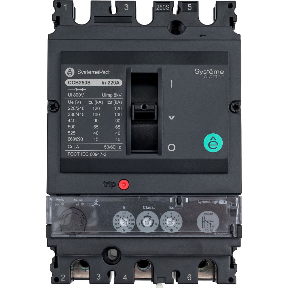 Изображение товара Автоматический выключатель Systeme Electric SYSTEMEPACT CCB250 100КА 3P220A