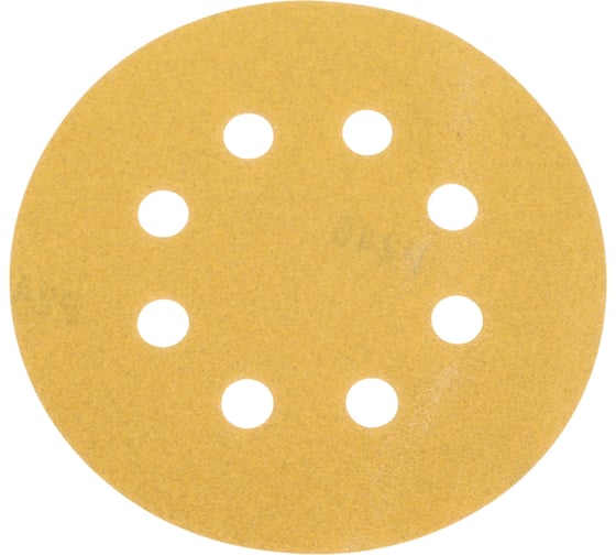 Изображение товара Шлифовальный круг Vitatools 125 мм Р240, 8 отверстий, желтый G-125-P240-8
