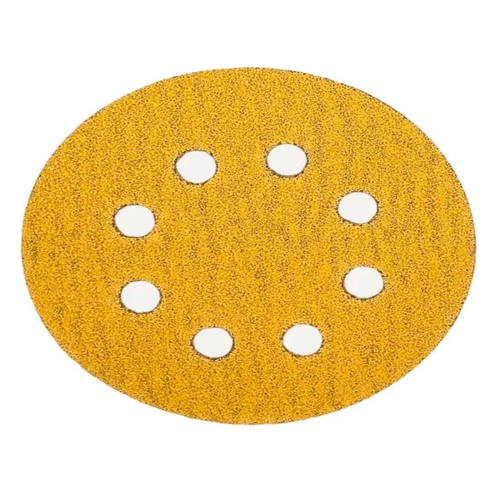 Изображение товара Шлифовальный круг Vitatools 125 мм Р180, 8 отверстий, желтый G-125-P180-8