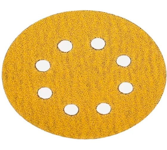 Изображение товара Шлифовальный круг Vitatools 125 мм Р180, 8 отверстий, желтый G-125-P180-8