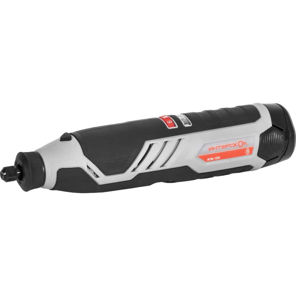 Изображение товара Гравер аккумуляторный Интерскол АГМ-12Э АПИ-Т с набором аксессуаров