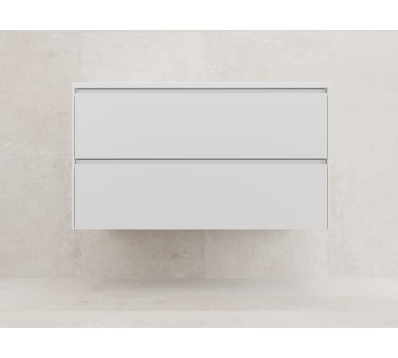 Изображение товара Тумба подвесная под раковину Лима 100 Style Line ЛИМА 100 эмаль, 2 ящ., PLUS, белый матовый, ЛС-00002352