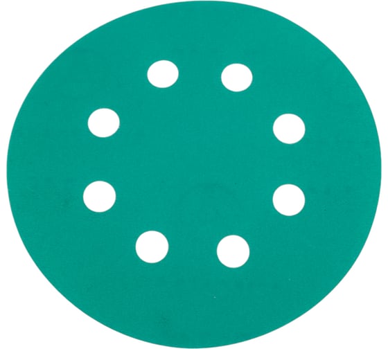 Изображение товара Шлифовальный круг Vitatools 125 мм, P240, 8 отверстий, зеленый GR-125-P240-8