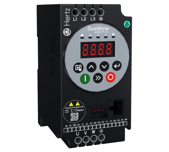 Изображение товара Преобразователь частоты Systeme Electric STV050 Hertz 1,5 кВт, 220 В, ЭМС, С3 + LED панель оператора STV050U15M2