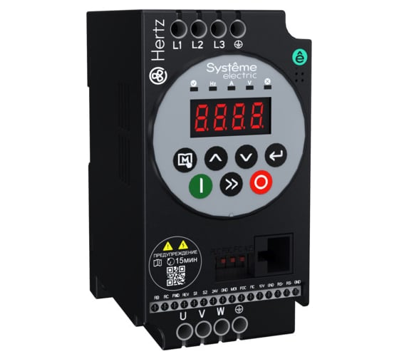 Изображение товара Преобразователь частоты Systeme Electric STV050 Hertz 0,4 кВт, 220 В, ЭМС, С3 + LED панель оператора STV050U04M2