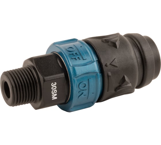 Изображение товара Композитное пневматическое быстроразъемное соединение WIEDERKRAFT с предохранителем, внешняя резьба M3/8 WDK-830SMS
