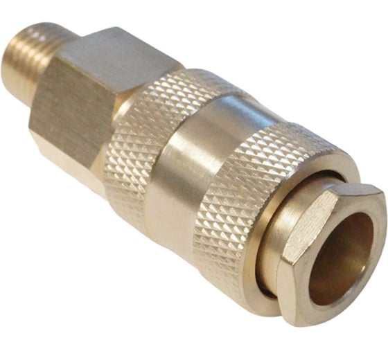 Изображение товара Быстроразъемное соединение пневматическое WIEDERKRAFT с внешней резьбой 1/4 BSPT, латунь WDK-20SMB