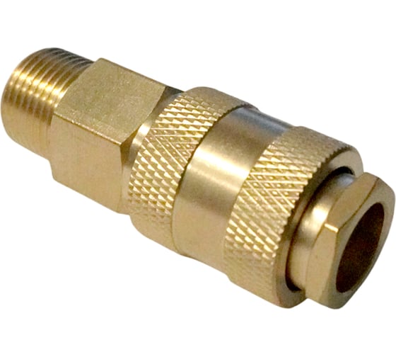 Изображение товара Быстроразъемное соединение пневматическое WIEDERKRAFT с внешней резьбой 3/8 BSPT, латунь WDK-30SMB
